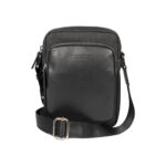 Quadratische Leder-Schultertasche | Schwarz – Bild 2