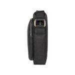 Quadratische Leder-Schultertasche | Schwarz – Bild 3