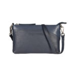 Handtasche aus Leder für Damen | Dunkelgrau und Blau