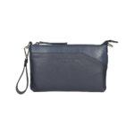 Handtasche aus Leder für Damen | Dunkelgrau und Blau – Bild 2