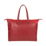 Wandelbare Leder-Shopping-Tasche | Rot – Bild 3