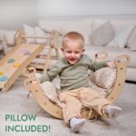 4-in-1 Kletterset für Kleinkinder: Pikler-Dreieck + Kletterbogen + Rutschbrett + Kissen - “Gebraucht – Wie neu” - Image 3