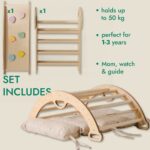 4-in-1 Kletterset für Kleinkinder: Pikler-Dreieck + Kletterbogen + Rutschbrett + Kissen - “Gebraucht – Wie neu” - Image 4