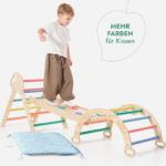 4in1 Montessori-Kletterset: Pikler-Dreieck, Kletterbogen, Rutschbrett und Kissen für Kleinkinder (1–3 Jahre) – Regenbogen - Image 7