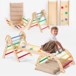 4in1 Montessori-Kletterset: Pikler-Dreieck, Kletterbogen, Rutschbrett und Kissen für Kleinkinder (1–3 Jahre) – Regenbogen - Image 6