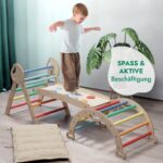4in1 Montessori-Kletterset: Pikler-Dreieck, Kletterbogen, Rutschbrett und Kissen für Kleinkinder (1–3 Jahre) – Regenbogen - Image 5