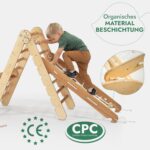 4in1 Montessori Klettergerüst Set: Kletterdreieck mit Rutsche, Kletterbogen, Kletternetz, für Kinder 1-7 Jahre – Beige - Image 4