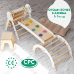 Montessori 5in1 Kletterdreieck für Babys: Pikler-Dreieck, Kletterbogen, Kunst-Erweiterung ,Rutschbrett und Kissen für Kleinkinder (1–3 Jahre) – Bild 5