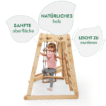 6in1 Indoor-Spielplatz aus Holz für Kinder –  Schaukel, Rutsche, Seil und Treppe - Image 4
