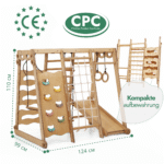 6in1 Indoor-Spielplatz aus Holz für Kinder –  Schaukel, Rutsche, Seil und Treppe - Image 2