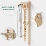 6in1 Kletterwand Indoor: Sprossenwand, Gymnastikringe, Hängende Leiter, Disc-Schaukel, Rutsche und Klimmzugstange für Kinder - Image 5