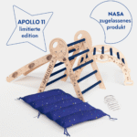 Apollo 4in1 Kletterset: Pikler-Dreieck, Kletterbogen, Rutschbrett und Kissen für kleine Kleinkind-Astronauten – Bild 5