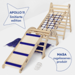 Apollo 5-in-1 Kletterset: Pikler-Dreieck, Kletterbogen, Rutschbrett, Kissen und Netz für kleine Astronauten – Bild 3