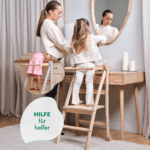 Holz Lernleiter Montessori: Hocker für Kinder - Grau – Bild 5