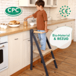 Holz Lernleiter Montessori: Hocker für Kinder - Beige – Bild 4