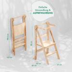 Holz Lernleiter Montessori: Hocker für Kinder - Grau – Bild 2