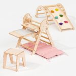 Montessori 5in1 Kletterdreieck für Babys: Pikler-Dreieck, Kletterbogen, Kunst-Erweiterung ,Rutschbrett und Kissen für Kleinkinder (1–3 Jahre) – Bild 11