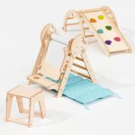 Montessori 5in1 Kletterdreieck für Babys: Pikler-Dreieck, Kletterbogen, Kunst-Erweiterung ,Rutschbrett und Kissen für Kleinkinder (1–3 Jahre) – Bild 10