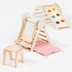 Montessori 5in1 Kletterdreieck für Babys: Pikler-Dreieck, Kletterbogen, Kunst-Erweiterung ,Rutschbrett und Kissen für Kleinkinder (1–3 Jahre) – Bild 8