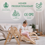 Montessori 4in1 Kletterdreieck für Babys: Pikler-Dreieck, Kletterbogen, Rutschbrett und Kissen für Kleinkinder (1–3 Jahre) - Image 4