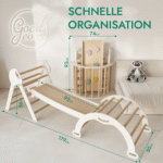 Montessori 4in1 Kletterdreieck für Babys: Pikler-Dreieck, Kletterbogen, Rutschbrett und Kissen für Kleinkinder (1–3 Jahre) - Image 2