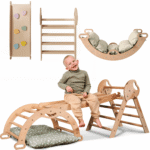 Montessori 4in1 Kletterdreieck für Babys: Pikler-Dreieck, Kletterbogen, Rutschbrett und Kissen für Kleinkinder (1–3 Jahre) - Image 10