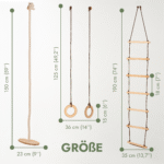 Set aus drei Schaukeln: Scheibe + Ringe + Strickleiter - Image 2