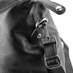 RB1029A | Made in Italy Genuine Leather Travel Bag with Adjustable and Removable Shoulder Strap. Zipper Closure and Shiny Nickel Metal Accessories - Black Color - Dimensions: 57 x 26 x 24 cm. - Image 3